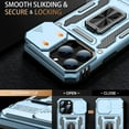 thumbnail image 2 of for iPhone 13 Pro Case with Screen Protector,Sliding Camera Cover,Military-Grade Cover with Magnetic Stand Phone Case 6.1" Light Blue, 2 of 12