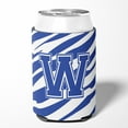 thumbnail image 2 of Carolines Treasures CJ1034-WCC Letter W Initial Monogram - Tiger Stripe Blue And White Can Or Bottle  Hugger, 2 of 5