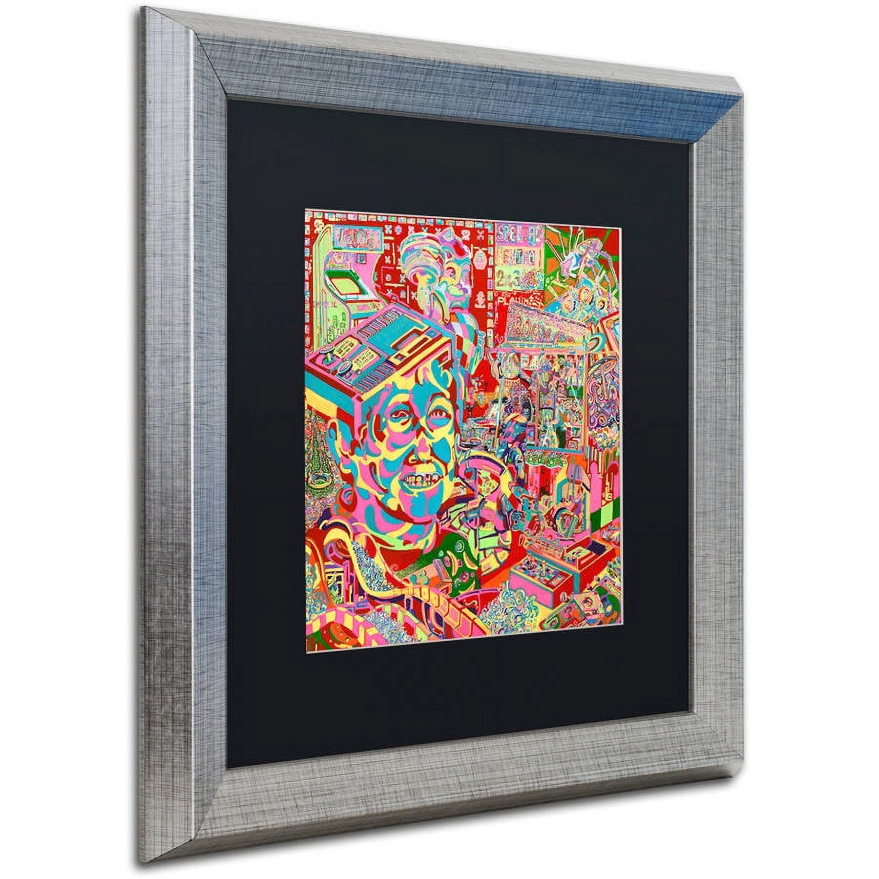 Trademark Fine Art "The Gamer Kid" Canvas Art by Josh Byer, Black Matte, Silver Frame