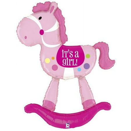 Burton & Burton 60" It's A Girl Rocking Horse Balloon