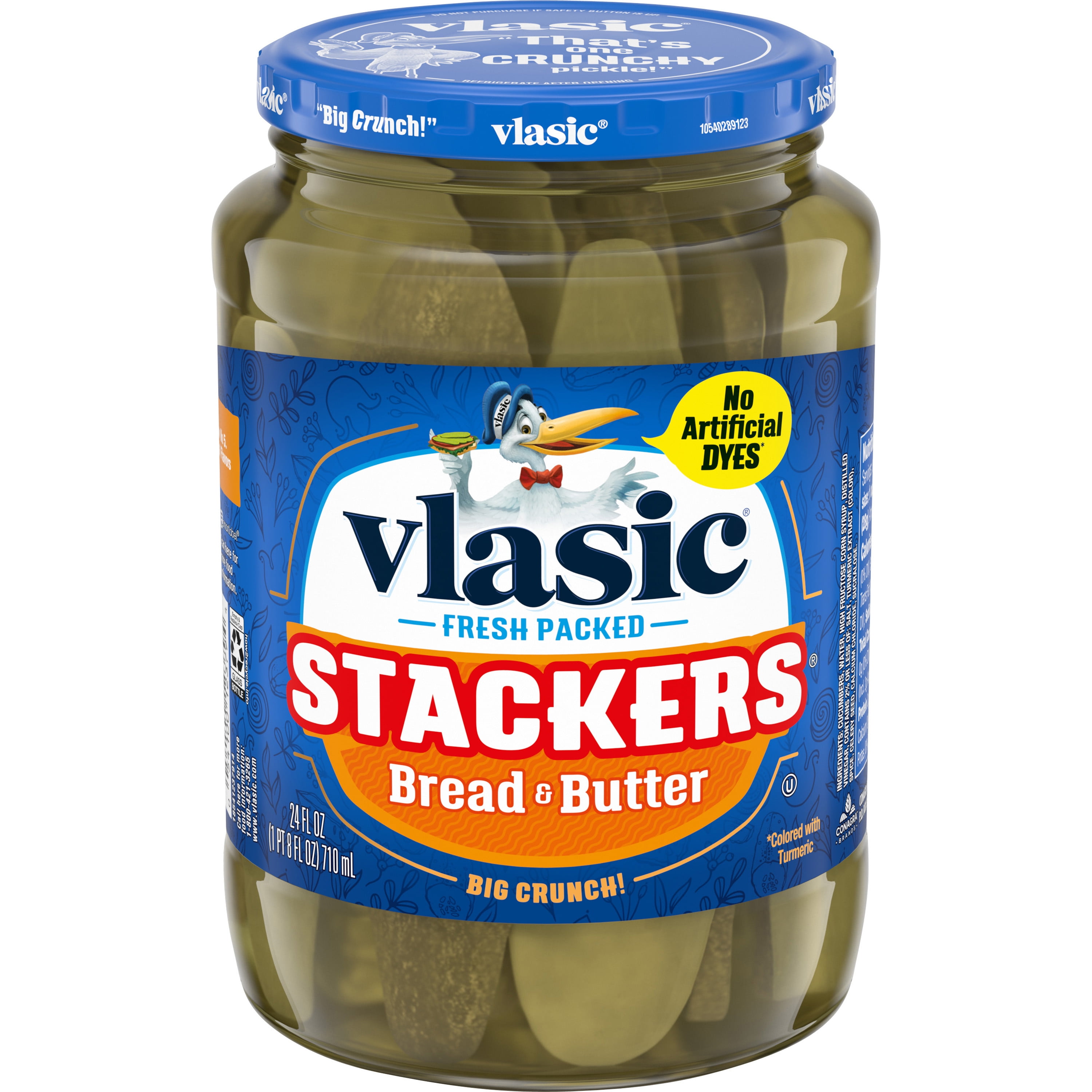 Vlasic Stackers Bread And Butter Pickles Sweet Pickle Chips 24 Oz Jar Walmart Com Walmart Com