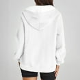 thumbnail image 7 of Fashion Hoodies for Women Pullover Plus Size Loose Casual Half Zipper Hooded Sweatshirt, 7 of 7