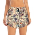 thumbnail image 3 of Uemuo Floral With Birds Pattern Women's Athletic Shorts High Waisted Running Shorts with Liner Pockets Gym Elastic Workout Shorts-X-Large, 3 of 9