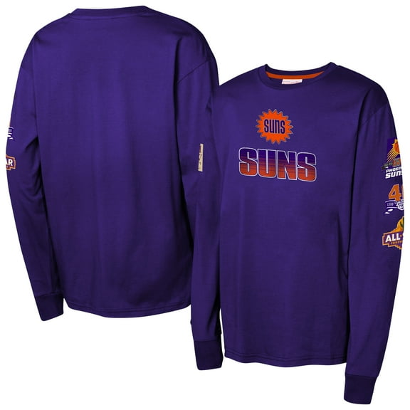 Youth Mitchell & Ness Purple Phoenix Suns Hardwood Classics All Over Long Sleeve T-Shirt
