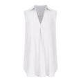 thumbnail image 5 of WIZUTIZ Women's Dresses Summer Casual Baggy High Waist Smocked with Pockets Solid Sun Dresses Sleeveless V-Neck Peplum Dress for Teen Girls Mini Dress Wrinkle-Free Anniversary Dress White, 5 of 6