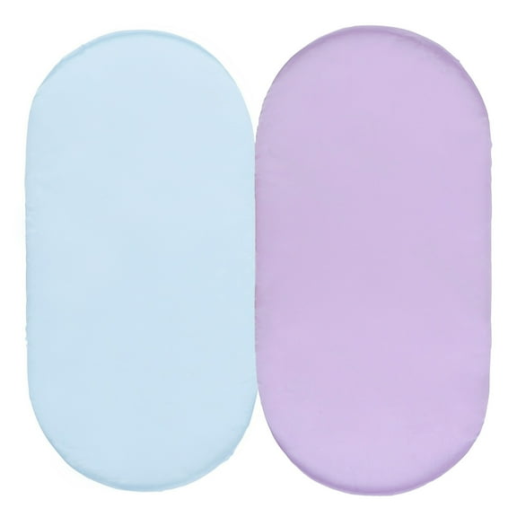 nsendm Bassinet Sheets for Baby Boy 2PCS Baby Mose Basket Sheet Bassinet Sheet Cradle Sheet Pram Bassinet Pads Changing Basket Satin Fitted Sheet Set