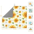 thumbnail image 3 of YFYANG Absorbent Dish Drying Mat for Kitchen, Reusable Sunflower Floral Graffiti Microfiber Dish Mat, 16 x 18 inch, 3 of 9