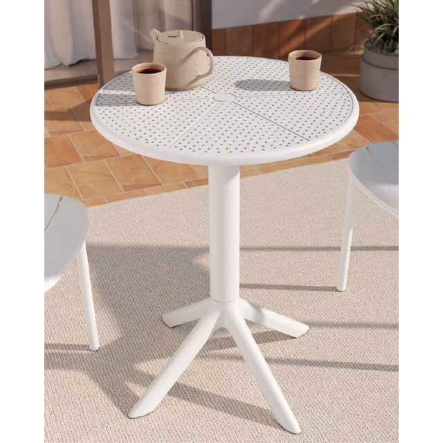 Mesa Redonda Tipo Bistró para Interior y Exterior 60 cm con Base Central – Diseño Moderno EKE Life Home