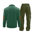 thumbnail image 3 of FNFYFH Men 2 Piece Corduroy Outfit Long Sleeve Button Down Golf Shirt and Drawstring Sweatpants Sweatsuits Set Comfy Corduroy Track Suit, 3 of 6