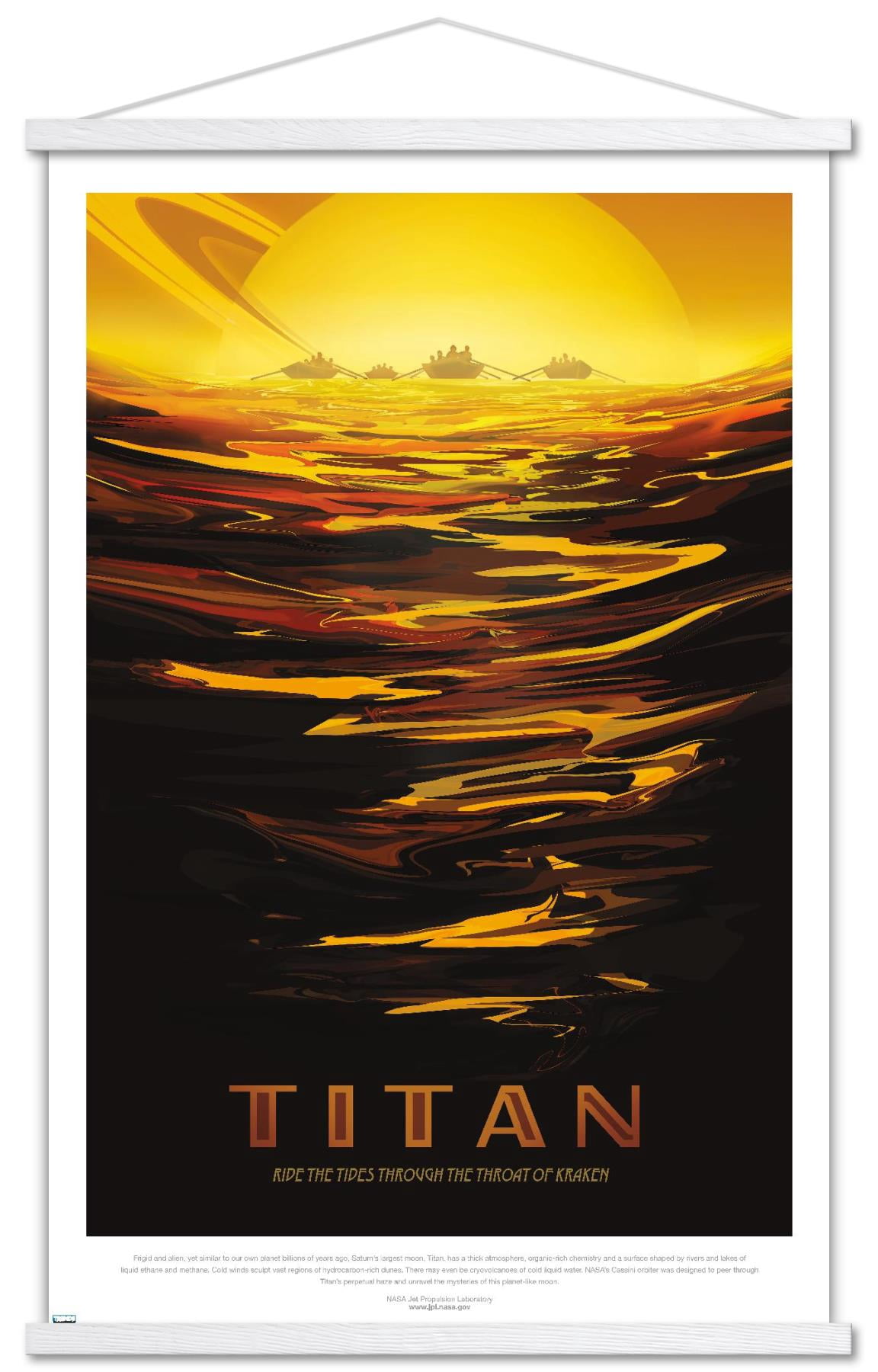 NASA - Titan Travel Poster Wall Poster with Magnetic Frame, 22.375" x ...