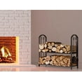 thumbnail image 3 of Fireplace Firewood Log Rack 5-Piece Storage Logs Holder with Tools Set with 4 Tools Set Fireside Holders Wood Lumber Storage Stacking Black, 3 of 9