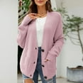 thumbnail image 4 of Cardigan Sweaters for Women Trendy Fall Fashion 2025 Cardigans Ndbuld Women's New Mid Length Slouchy Knitted Sweater Cardigan Gift for Adults Pink S, 4 of 5