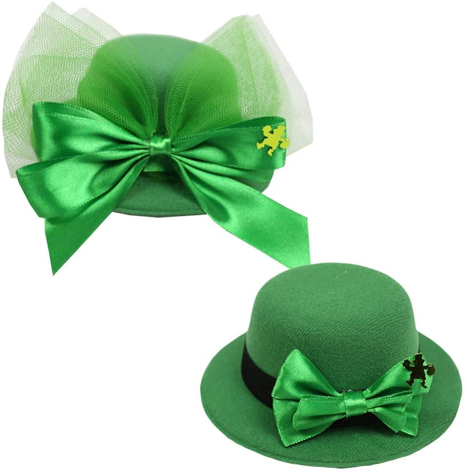 Cap Hairpin Green Bownot Hair Clips 