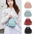 thumbnail image 2 of PENGXAING Candy Color Mini Backpack Soft PU Zipper Bag with Long Strap for Women Travel, 2 of 4