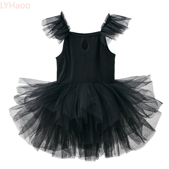 LYHaoo Children's Tutu Dress For Performance And Solid Color Personality Sleeveless Dress For Girls,Girls Casual Dresses Sizes 9-10 Years Black