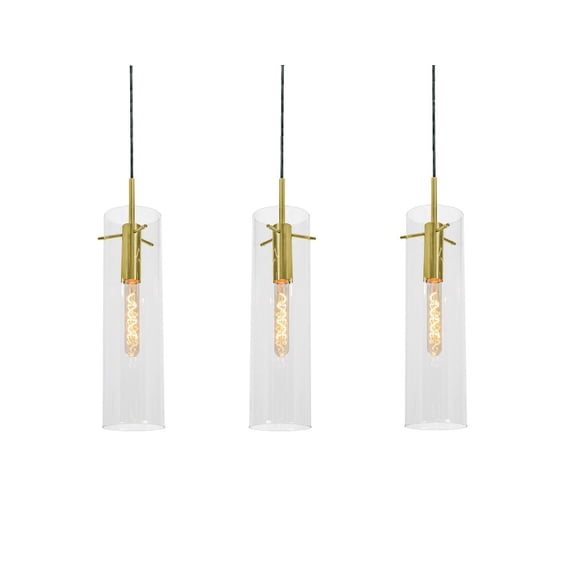 AFX - Vista - 3 Light Pendant-17 Inch Tall and 36 Inch Wide-Satin Nickel Finish