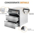 thumbnail image 3 of 18" W x 23" H x 23" D Outdoor Kitchen Drawers with Paper Towel Holder - Box Frame Style Flush Mount BBQ Drawers, Stainless Steel for Outdoor Kitchen & Patio Grill Station, Durable Double Access Storag, 3 of 7