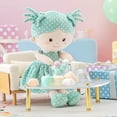 thumbnail image 5 of Onetoo Muñeco De Trapo De Felpa Mi Primera Muñeca Bebé Muñeco Bebé Suave para Niñas Durmiendo Muñeco Acurrucado Vestido Verde Lunares Blancos 14""(Serie Milly), 5 of 5