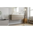 thumbnail image 2 of Cutler Kitchen and Bath Trough 42" Wood/Cultured Marble Bathroom Vanity in Oak, 2 of 6