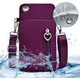 thumbnail image 4 of Bolso pequeño para teléfono móvil para mujer, brazalete deportivo de tela Oxford, correa de hombro ajustable, riñonera cruzada, bolso para correr (con conector para auriculares), 4 of 5