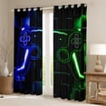 thumbnail image 2 of Gaming 30%-50% Blackout Curtains,Gamer Curtains & Drapes Cool Video Game Black Window Curtains,3D Gaming Geometric Polyester Curtains(Blue Green Black,38"Wx45"L), 2 of 6