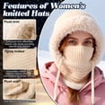 thumbnail image 3 of Gorro 3 en 1 Yicengy para mujer con pasamontañas de invierno (beige), 3 of 7