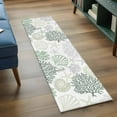 thumbnail image 4 of Sage Green Grey Coastal 2x6 Kitchen Runner Rug, Summer Beach Coral Shell Ocean Non-Skid Rubber Backing Large Rectangle Rugs - Living Room Bedroom Home Office, Indoor Floor Mat Carpets Washable Rug, 4 of 9