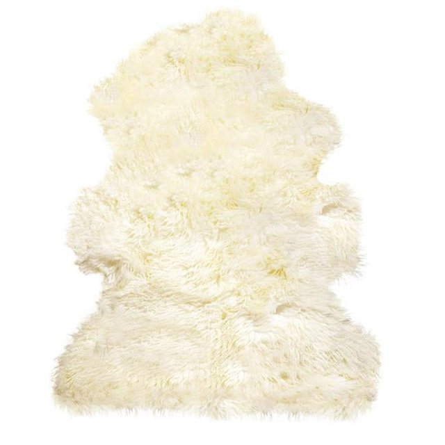 Natural 676685001825 2 ft. x 3 in. New Zealand Curly Single Sheepskin Rug - Natural