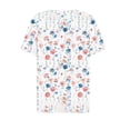 thumbnail image 4 of Drses Womens Tops Summer Casual Striped Color Block Short Sleeve Button V Neck Blouses Spring Dressy Loose Fit T Shirts, 4 of 5