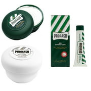 Proraso Shaving Soap, Menthol & Eucoplytus 150 ml + Proraso Shaving Soap Sensative 4oz + Proraso Styptic Gel 10ml + Makeup Blender