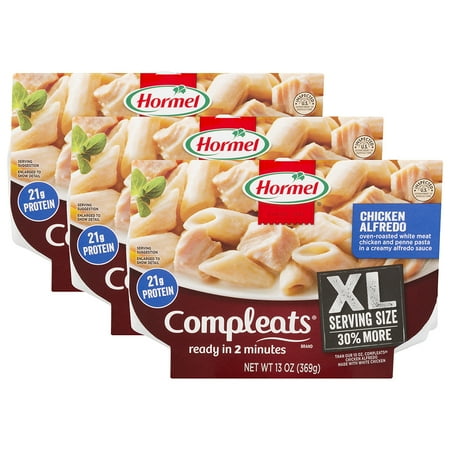 - (3 Pack) Hormel Compleats XL Chicken Alfredo, 13 Ounce