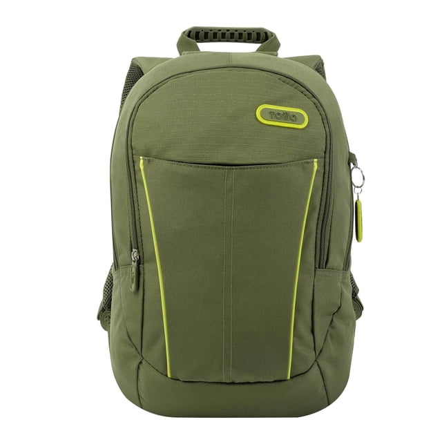 TOTTO Mochila Ergonómica Grande Porta Laptop 14 con Bolsillo Secreto | Escuela - Oficina - Viaje | 2 verde G