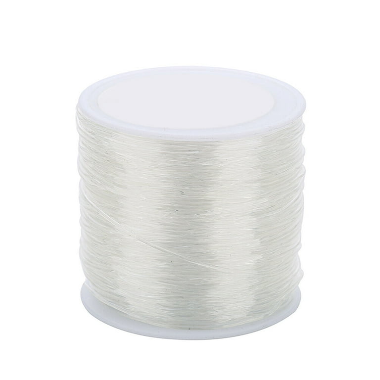 BEADNOVA 1mm Elastic Stretch Crystal String Cord for Jewelry Making  Bracelet Beading Thread 60m/roll (Clear White)