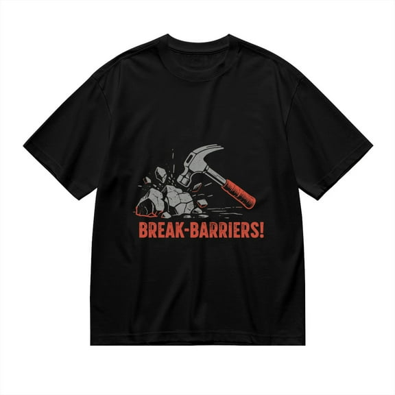 T Shirt for Men, Break-Barriers,Hammer Print, Vintage Graphic Tees Men, 23931429,S