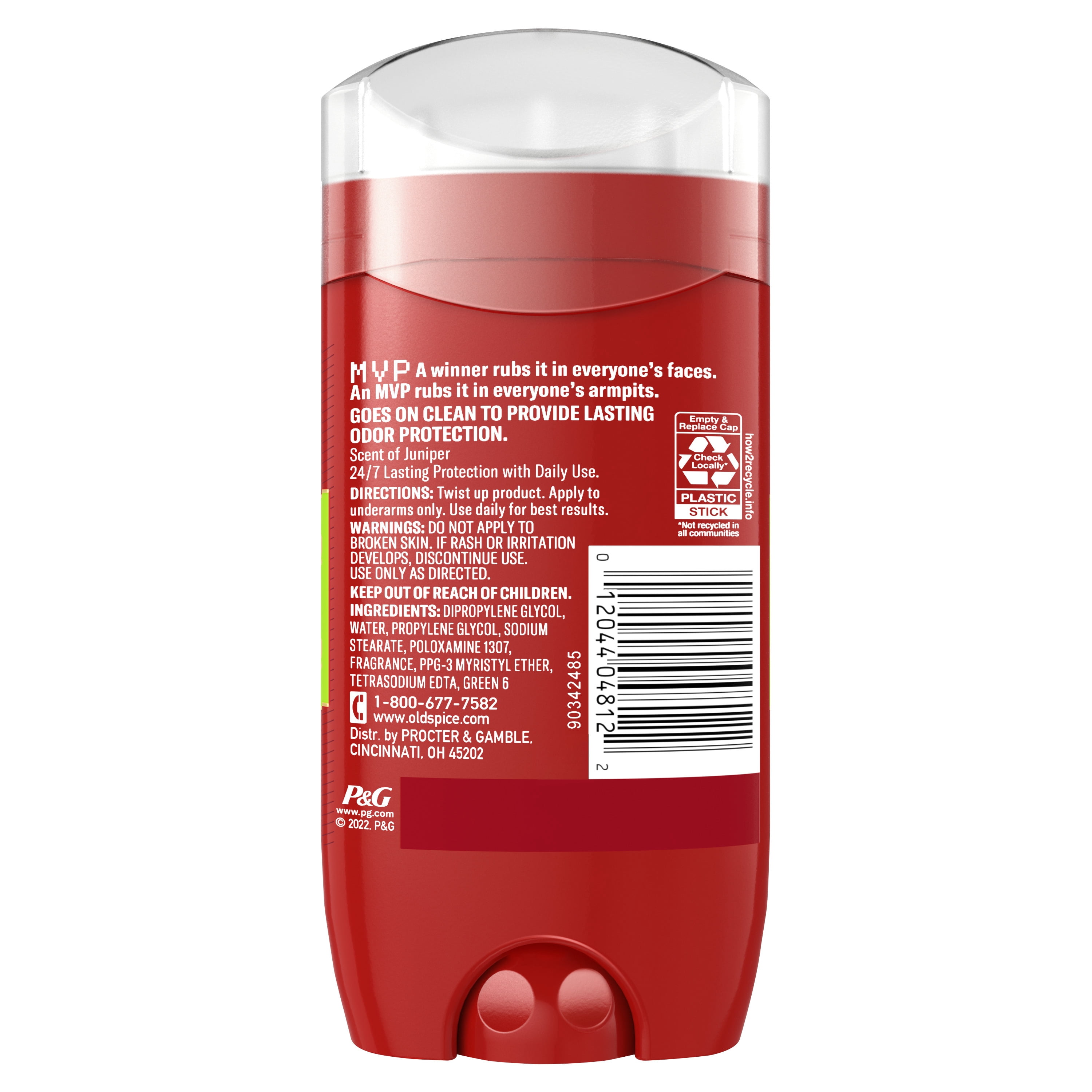 Old Spice Men's Deodorant, Aluminum Free, MVP Scent, 3 oz
