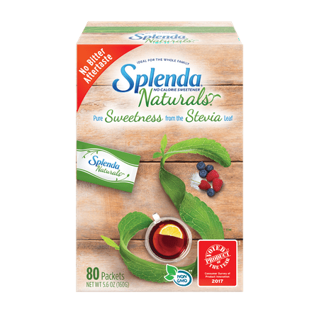 SPLENDA® Naturals Stevia Sweetener, 80ct packets – Zero Calorie Stevia Sweetener