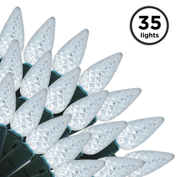 Brite Star 35 Lt C6 Faceted Led Light Set, Pure White