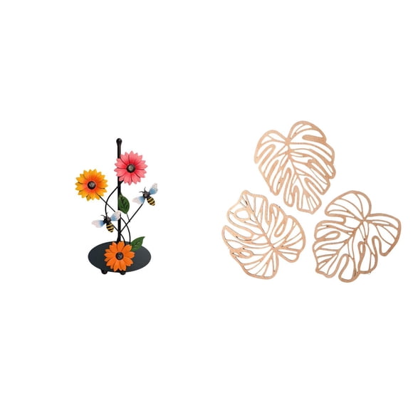 Soporte para pañuelos tropical con hoja de palma, decoración de pared de madera, estilo , ideal para el hogar, el baño y como fondo de TV.