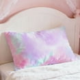 thumbnail image 4 of ToyKingdee Rainbow Color Pillowcase, Silky Soft Satin Throw Bed Pillow Cover Case, Fantasy Colorful Swirl Breathable Pillow Sham Decorative Protector for Bed, 4 of 6