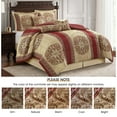 thumbnail image 5 of Lanco 7 Piece Comforter Sets, Burgundy Bedding Sets, Queen Size with Shams, Bed Skirt, Elegant, 5 of 7