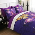 thumbnail image 2 of Wajade Butterfly Comforter Set Full Size, 7PCS Bed in A Bag Retro Soft Purple Bedding Collection with Comforter, Sheet, Pillowcase and Sham, 2 of 6