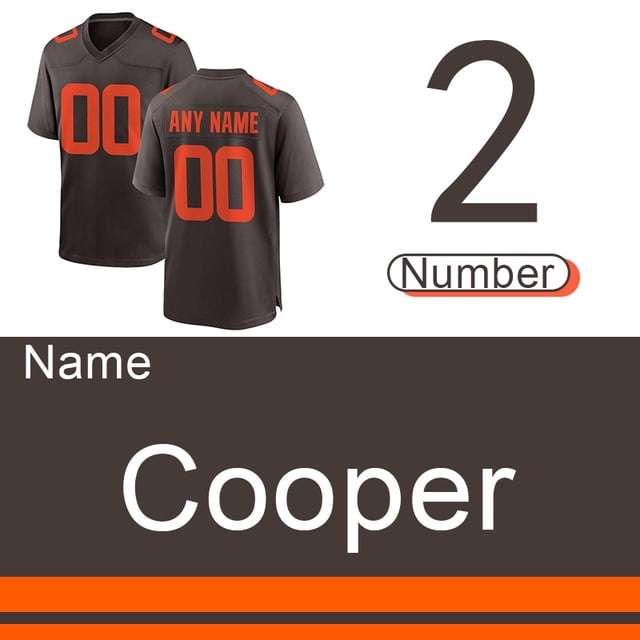 Football jersey sewn name no. Cooper Wstson Mayfield Chubb Garrett stitch jersey