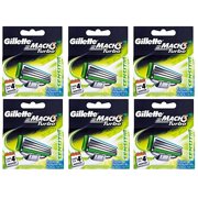 Gillette Mach3 Turbo Sensitive Refill Blade Cartridges, 4 Count (Pack of 6)