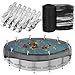 thumbnail image 3 of Hlimior 24 Feet Round Leaf Net Cover for Above Ground Pool, Winter Cover Mesh Cover with 16 Pcs Large Metal Clips,Pool Safety Net Fits 24FT Above Ground Pools, Keeps Leaves Out of Your Pool (Black), 3 of 4