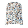 thumbnail image 7 of Long Sleeve Shirts for Women Casual V Neck Fall Tops Dressy Spring Work Blouses Clothes Multicolor XL, 7 of 7