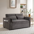 thumbnail image 2 of Modern 2 Seats Velvet Pull Out Sofa Bed Loveseat, Convertible Sleeper Couch Love Seat With USB Ports and Storage Pocket For Living Room Bedroom Apartment, 2 of 13