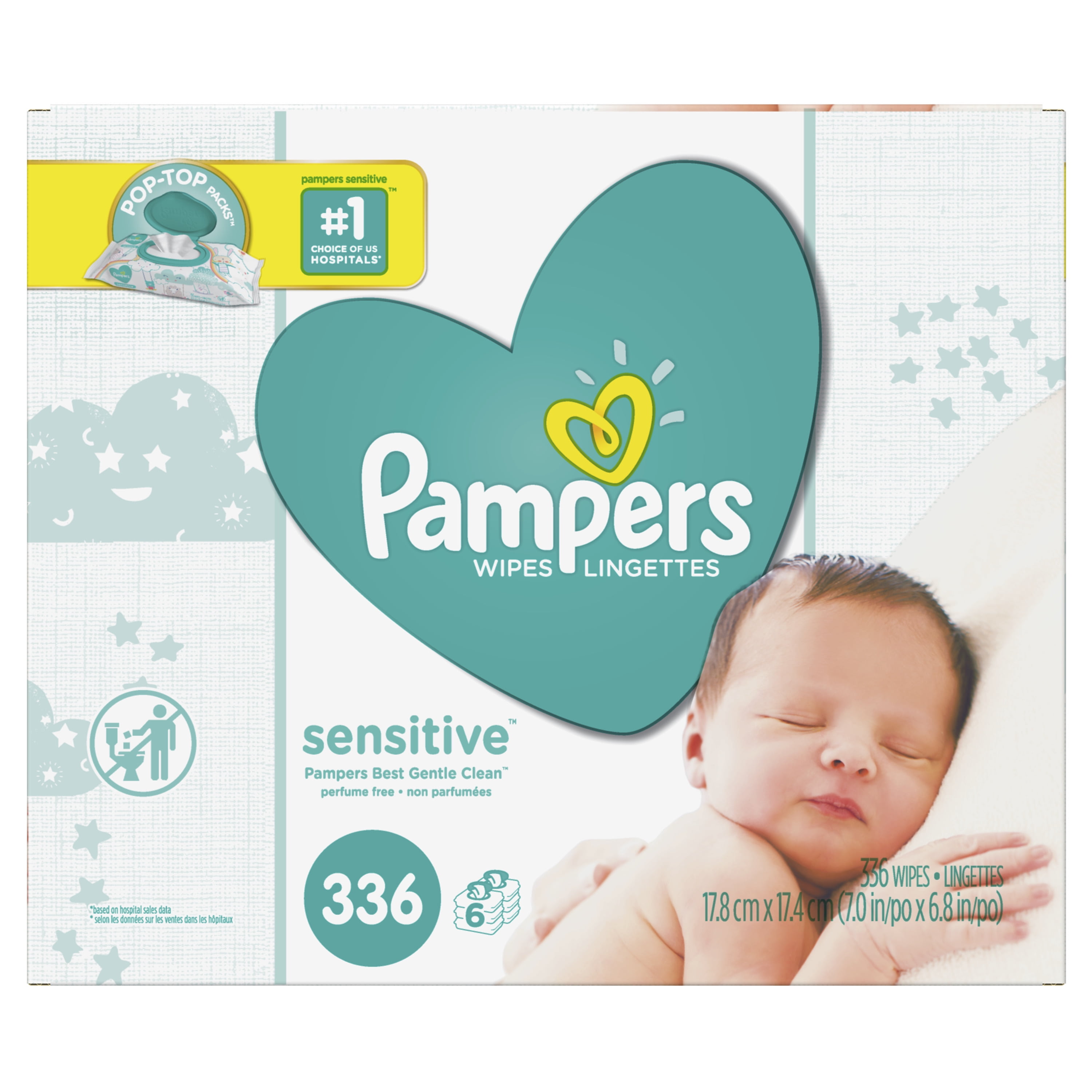 MONTHLY SAVINGS PACK New Baby Sensitive Nappy Pampers Size 3 204 Count 6-10 kg Nappies