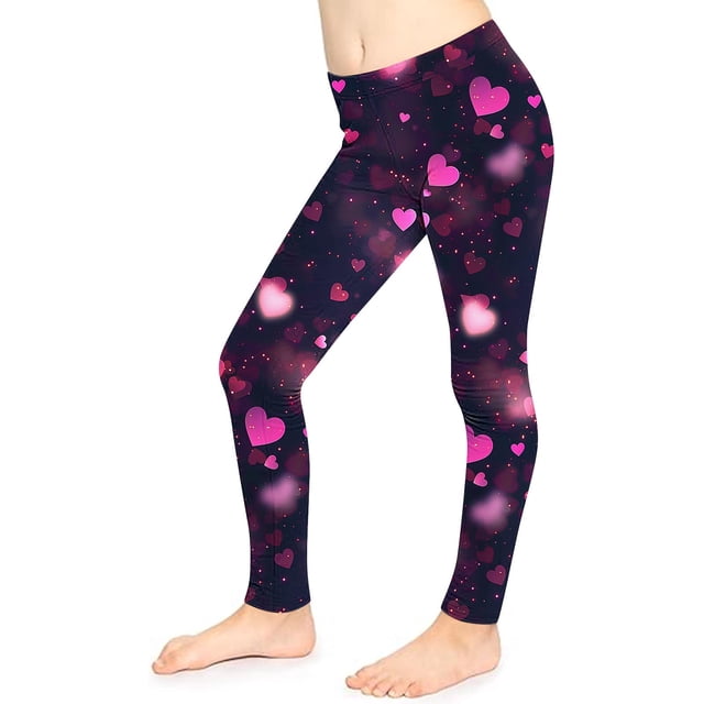 Odeerbi 3-8 Años Niñas Leggings Día de San Valentín Mallas Elásticas Pantalones de Verano Cintura Alta Panty Suave