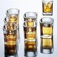 thumbnail image 1 of Juego de 6 vasos shot Hlukana transparentes cuadrados de 65 ml, 1 of 7