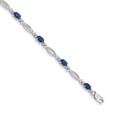 thumbnail image 4 of 14K White Gold Diamond and Sapphire Bracelet, 4 of 5